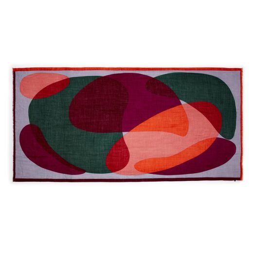 Abstract green wool scarf
